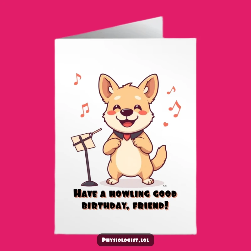 Free Printable Funny Dog Conductor Card - Downloadable Birthday Ecard for Music Lovers