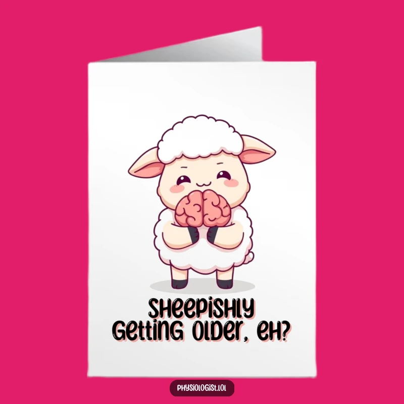 Free Printable Giggling Sheep Brain Birthday Card: Funny Downloadable Gift for Laughs