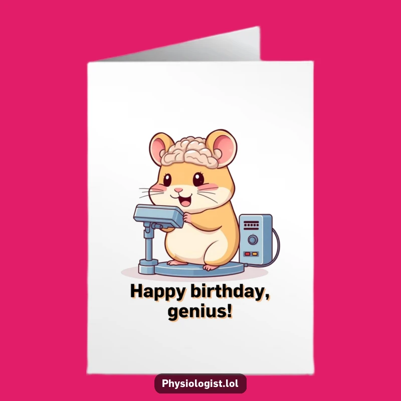 Free Printable Birthday Card: Hamster Brain Scanner, Funny Downloadable Gift
