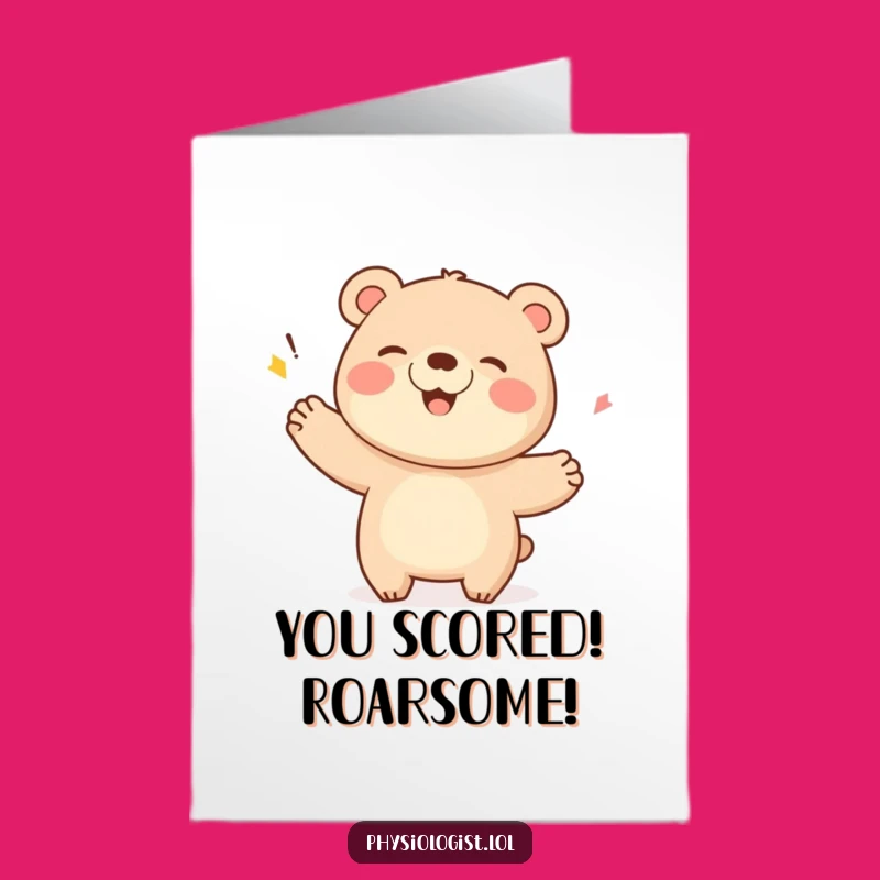 Free Printable Bear Congrats Card: Score Celebration for a Funny Downloadable Gift