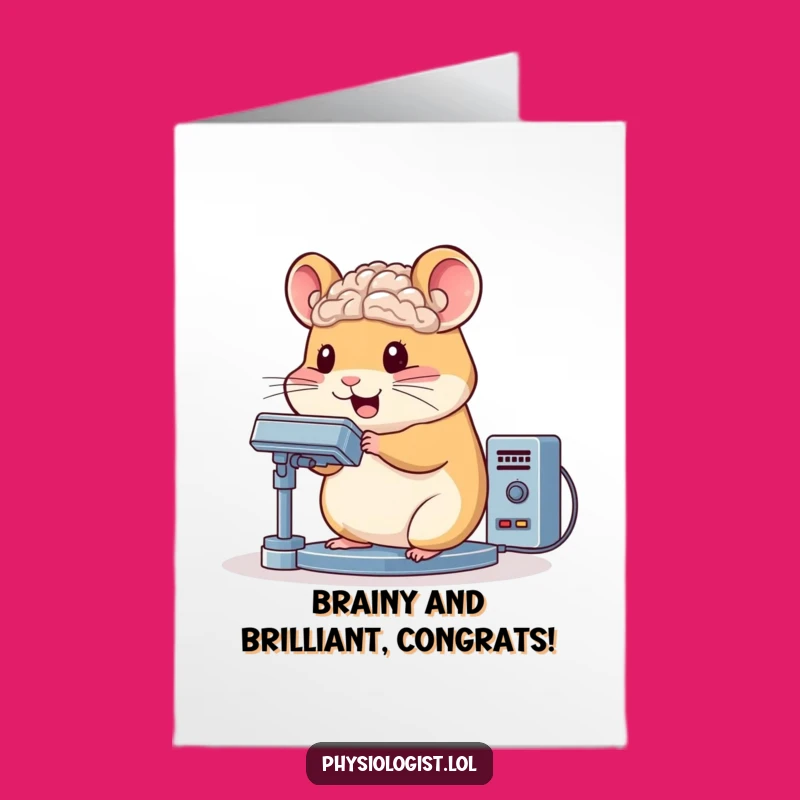 Free Printable Congrats Card: Hamster Brain Scanner, Humorous Downloadable