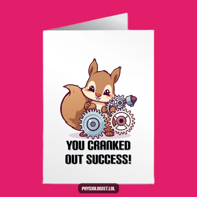 Free Printable Congratulations Card: Squirrel Engineer Downloadable Gift for Innovation
