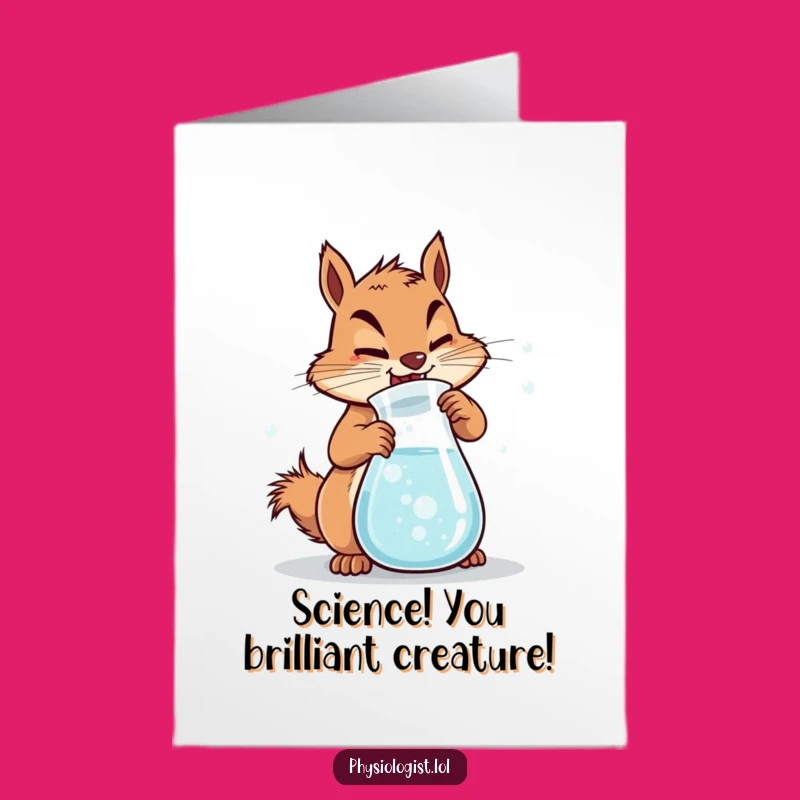 Free Printable Congrats Card: Squirrel's Bubbly Success, Downloadable Greeting for Breakthrough Moments