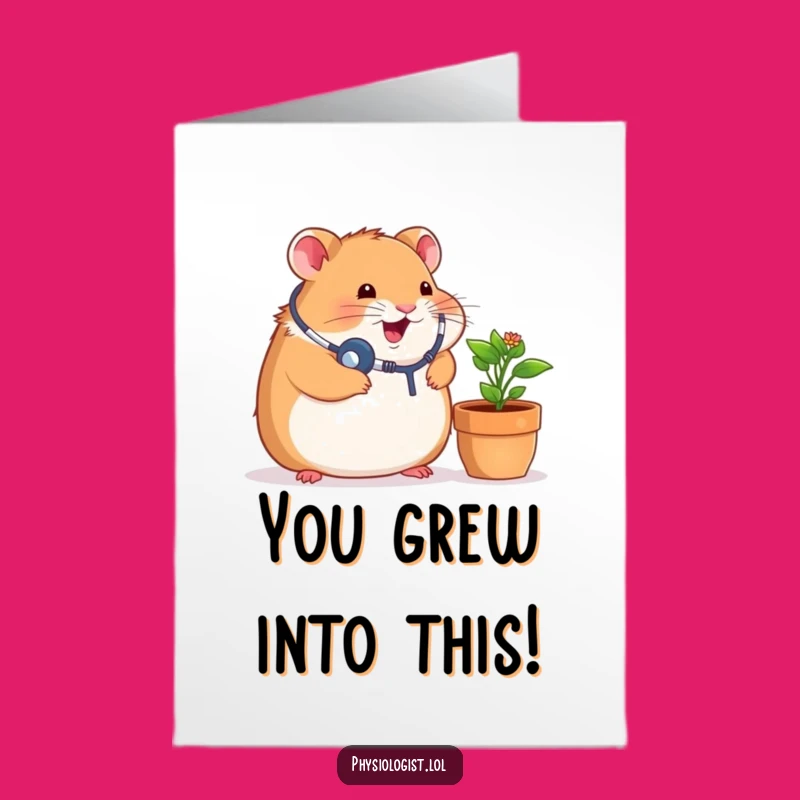 Free Printable Congratulations Card: Hamster Doctor Celebrates Your Success, Funny Downloadable Greeting