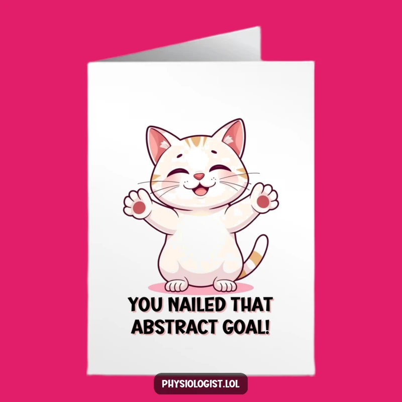 Free Printable Cat Congrats Card: Abstract Shape Humor Downloadable Gift, Print at Home