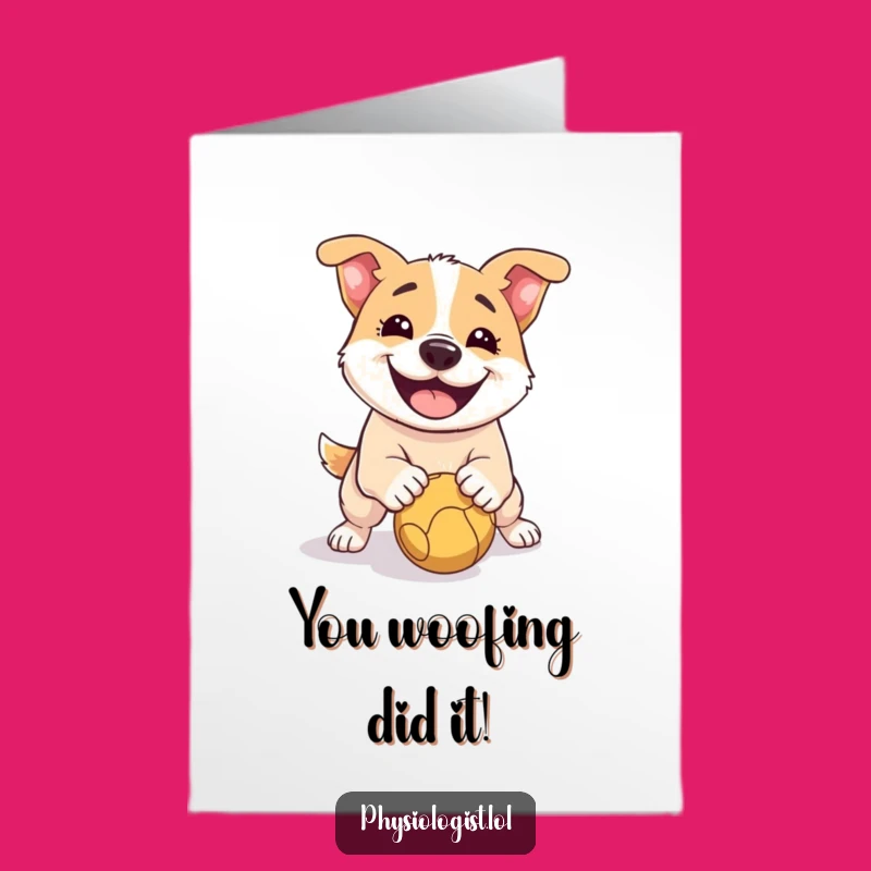 Free Printable Congrats Card: Goofy Dog Slipping, Perfect Downloadable Gift for Any Occasion!