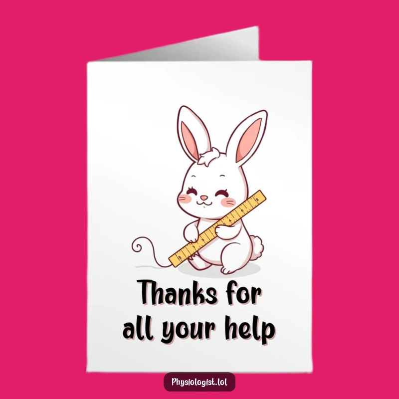 Free Printable Thank You Card: Busy Rabbit Measure Downloadable Gift for Detail