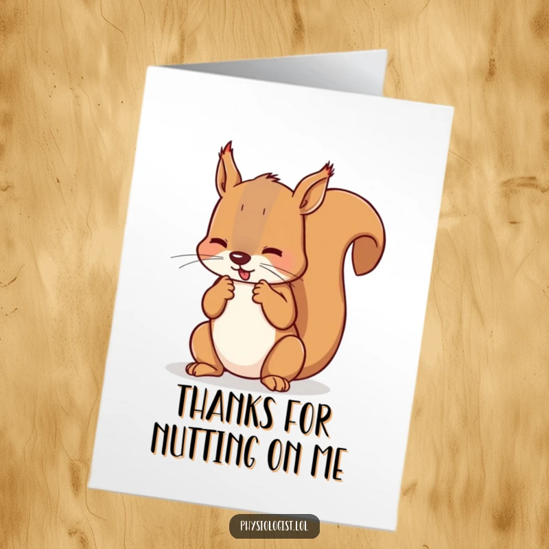 Funny Free Printable Thank You Card: Squirrel referee counting imaginary fouls, playful thanks, perfect for DIY gifts.