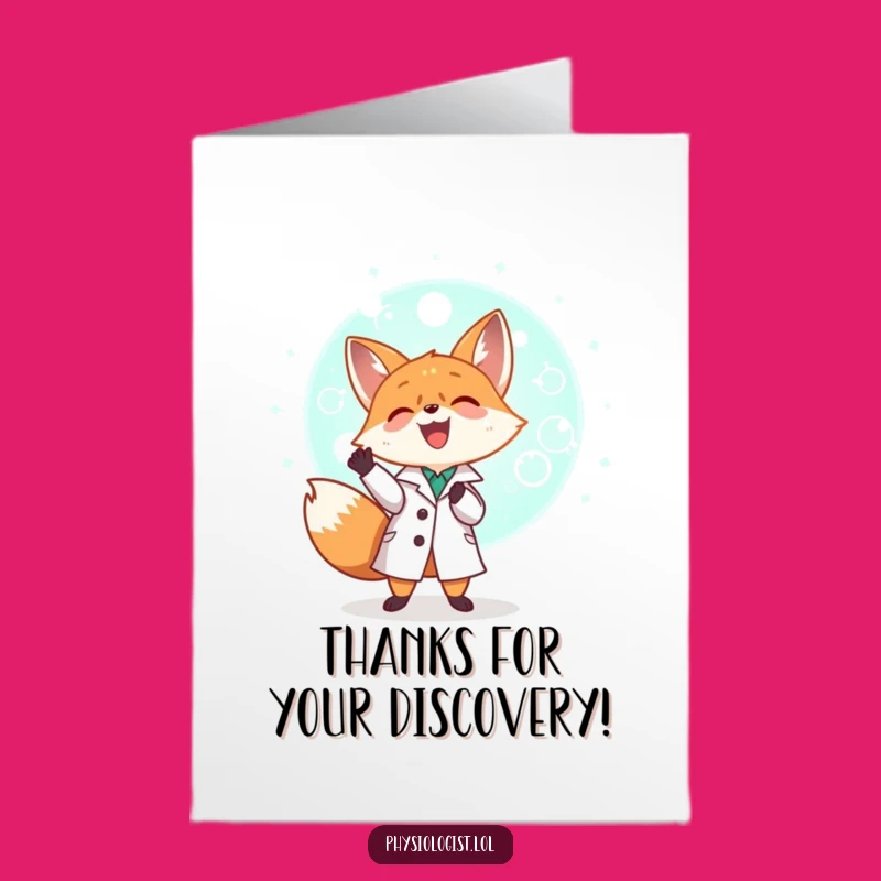 Free Printable Thank You Card: Fox Scientist & Cell - Unique Downloadable