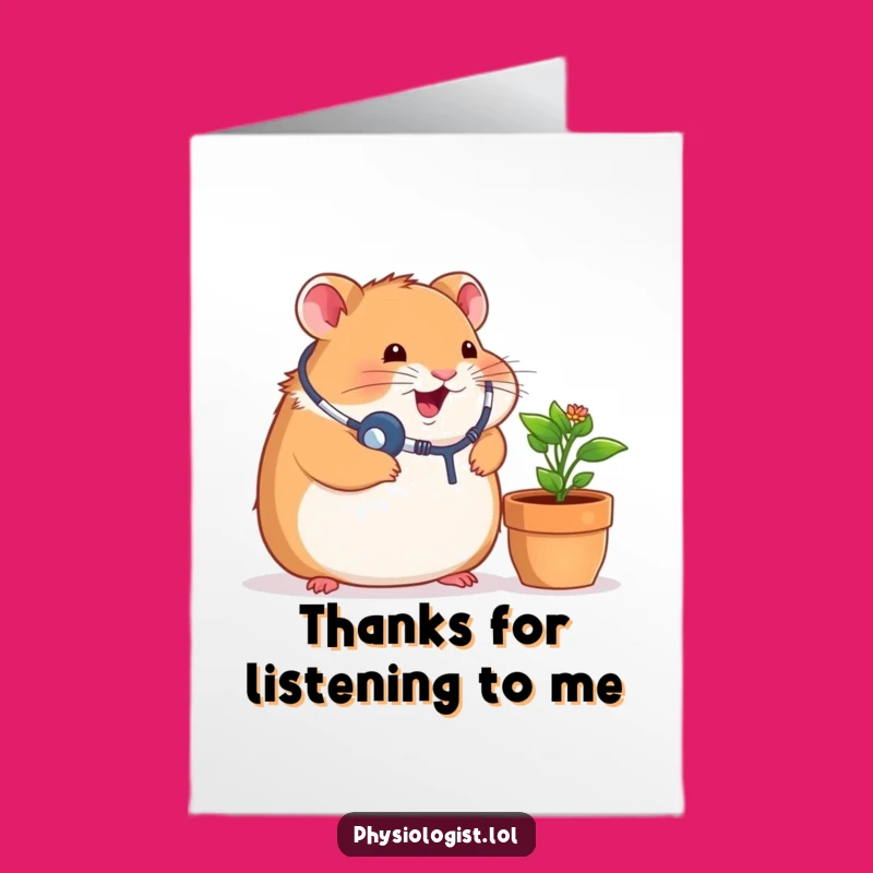 Free Printable Thank You Card: Hamster Doctor Appreciates You, Funny Downloadable Gratitude