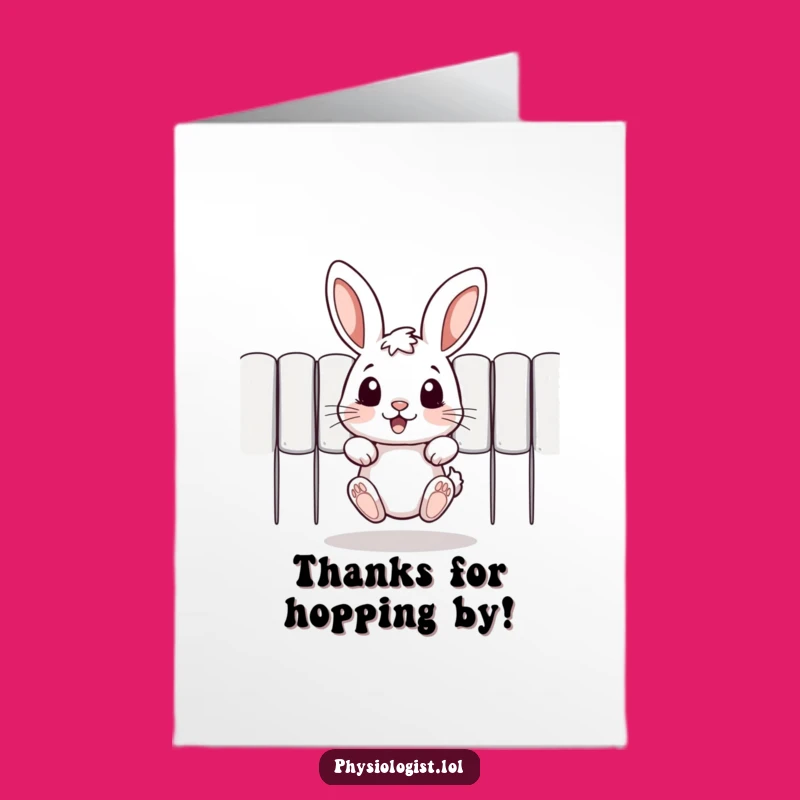 Free Printable Thank You Card: Rabbit's Grateful Jump - Humorous Downloadable Gift