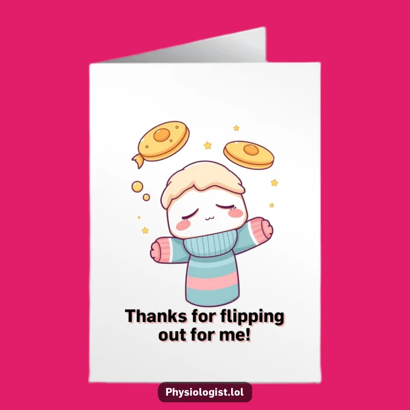 Free Printable Thank You Card: Sleepy Sock Puppet Pancake Dream Funny Digital Gift