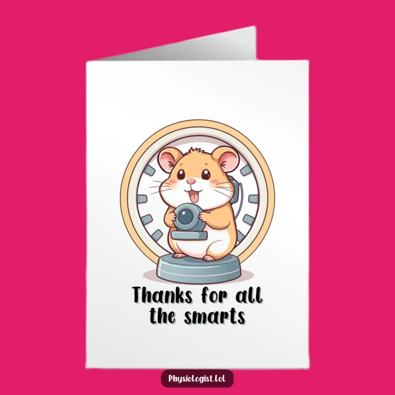 Free Printable Thank You Card: Hamster Brain Scanner Gratitude Humor Downloadable Gift
