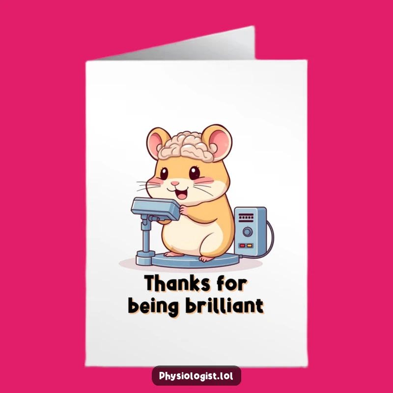 Free Printable Thank You Card: Hamster Brain Scanner, Funny Downloadable