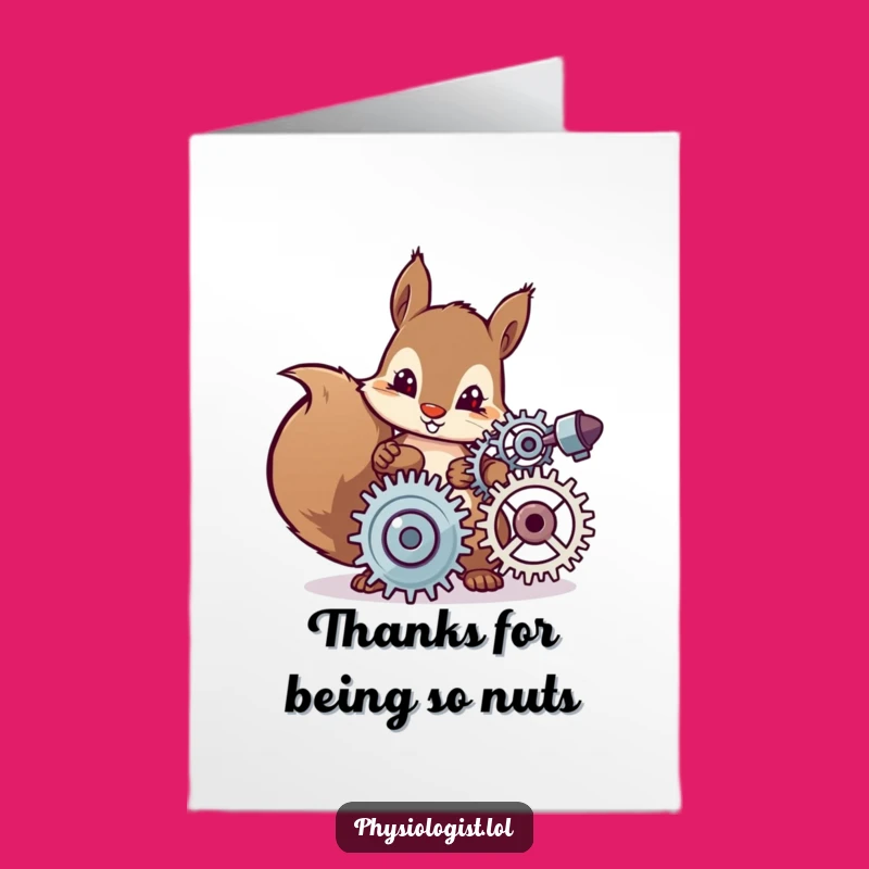 Free Printable Thank You Card: Squirrel Engineer Downloadable Gift for Ingenuity