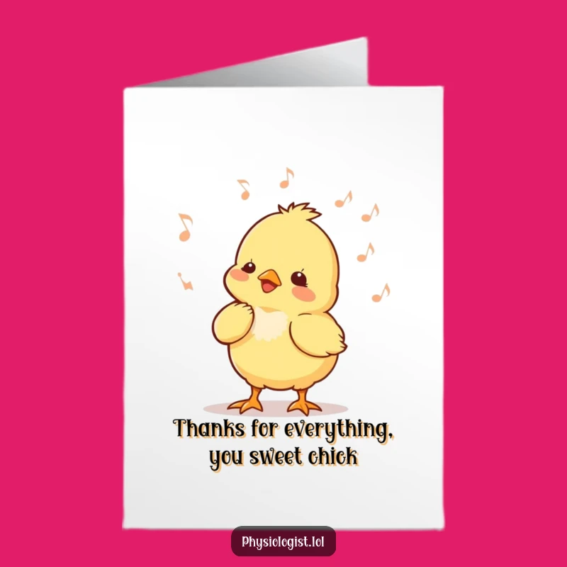Free Printable Funny Chick Dancer Card - Downloadable Thank You Ecard for Sweet Gestures
