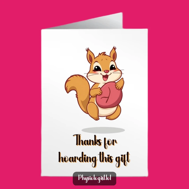 Free Printable Thank You Card: Squirrel Liver Health Gratitude Humor Downloadable Gift