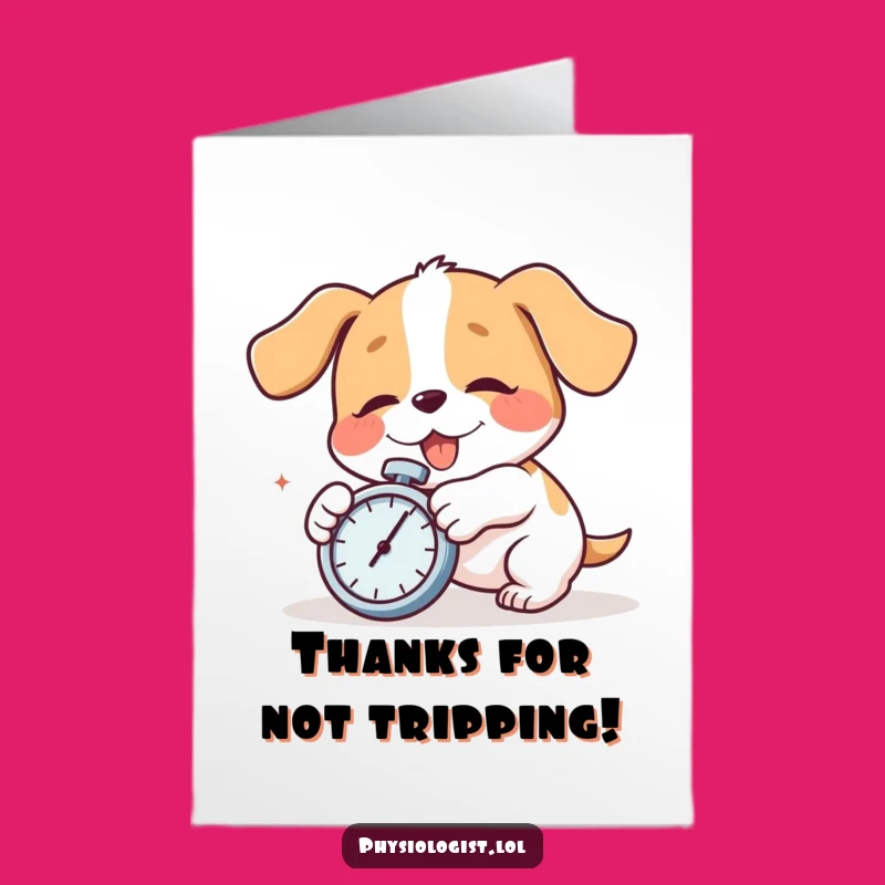Free Printable Funny Dog Thank You Card, Tripping Canine Saying Thanks, Downloadable DIY Gratitude