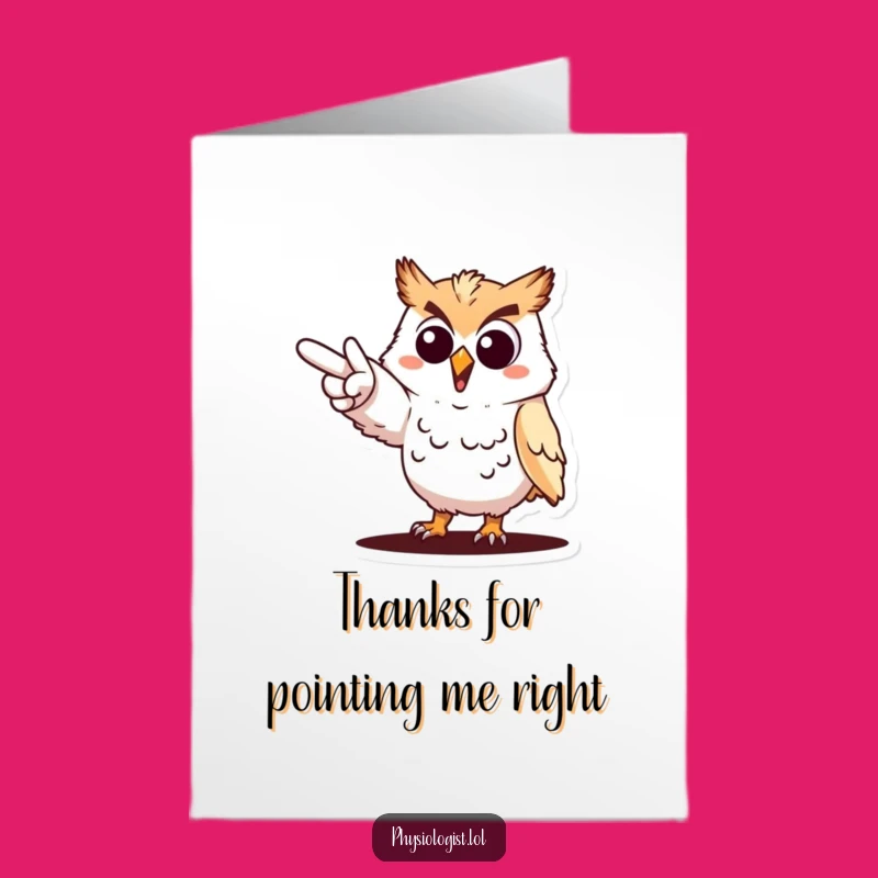 Free Printable Owl Thank You Card: Guiding Light Humor Downloadable