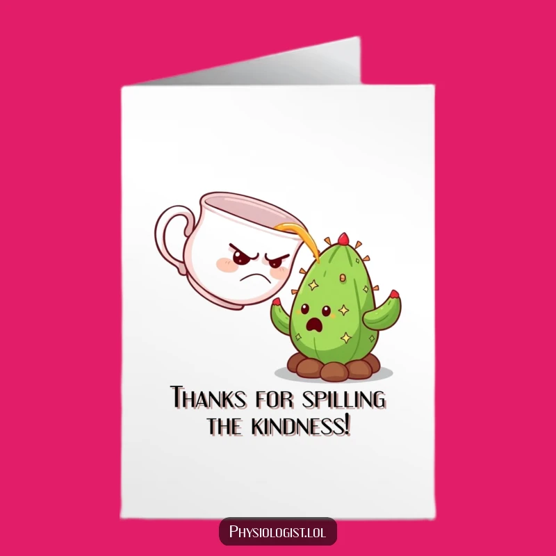 Free Printable Thank You Card: Grumpy Teacup Cactus Funny Downloadable Gift