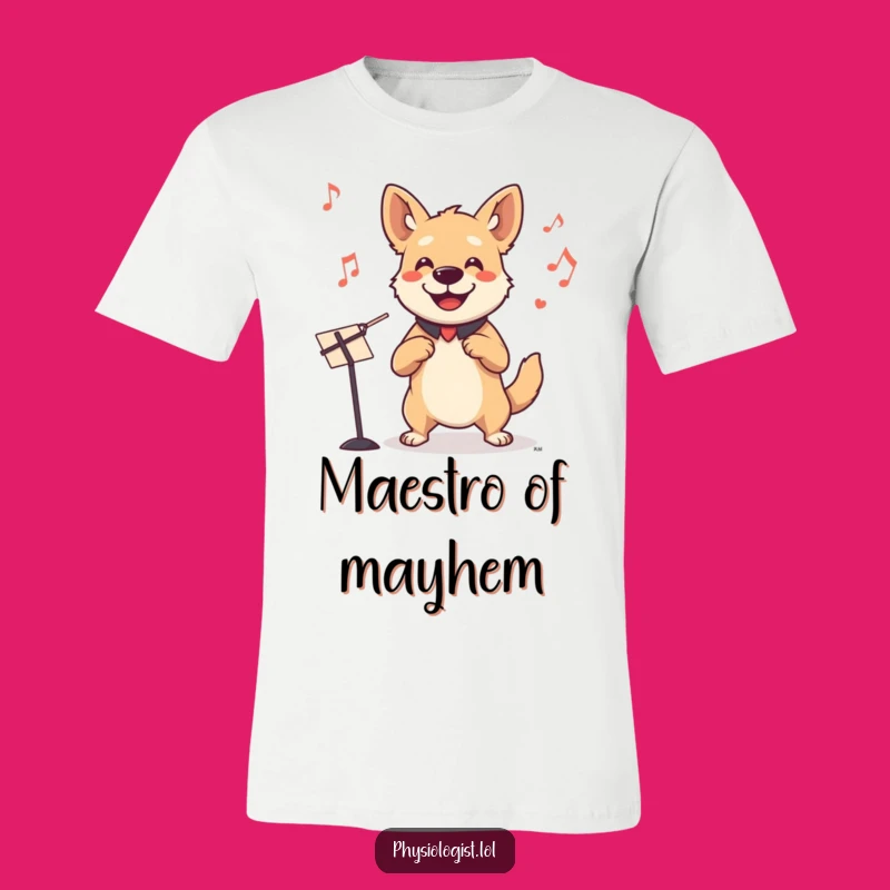 Funny Dog Conductor T-Shirt: Smiling Dog Invisible Orchestra Tee Funny Gift