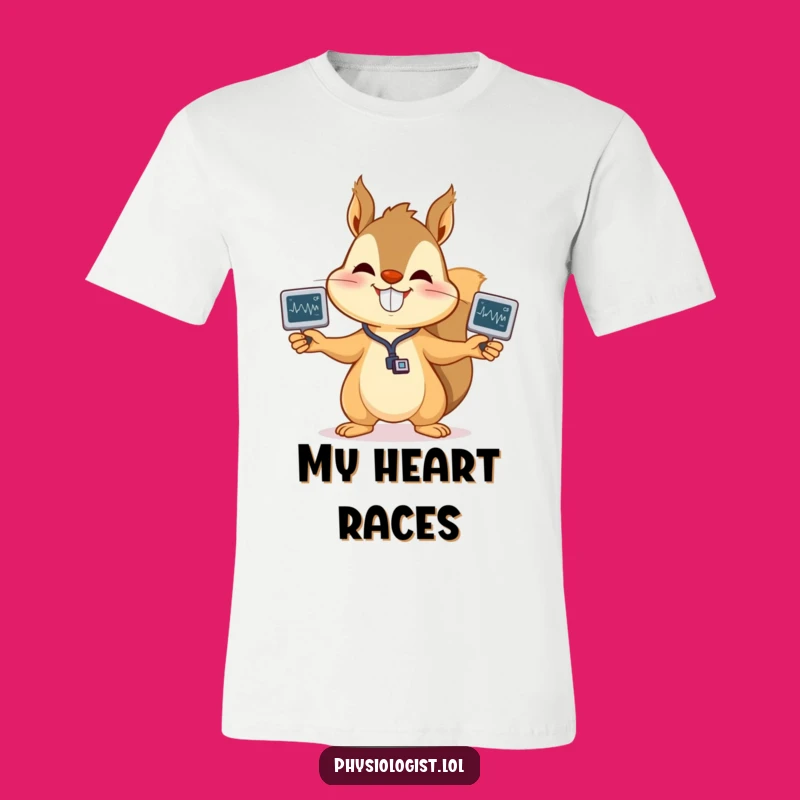 Funny Squirrel EKG T-Shirt: Quirky Medical Humor Gift