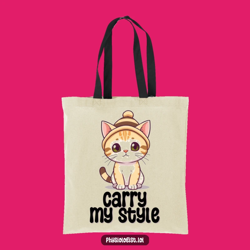Funny Cat Hat Tote Bag - Quirky Feline Carrier & Gift