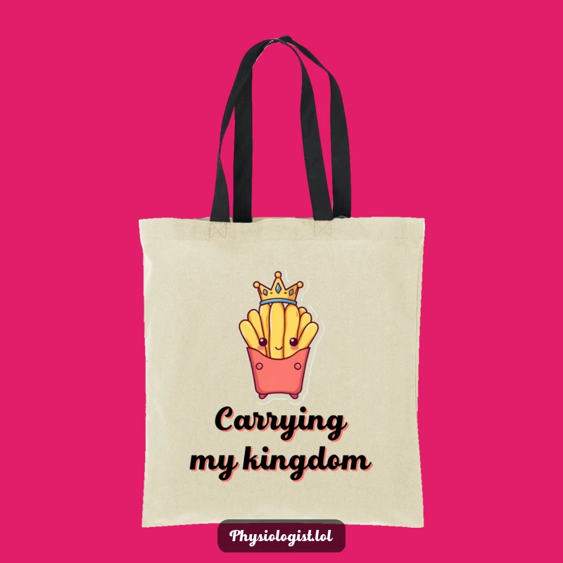 Funny French Fry King Tote Bag: Victorious Fry's Royal Carry-All