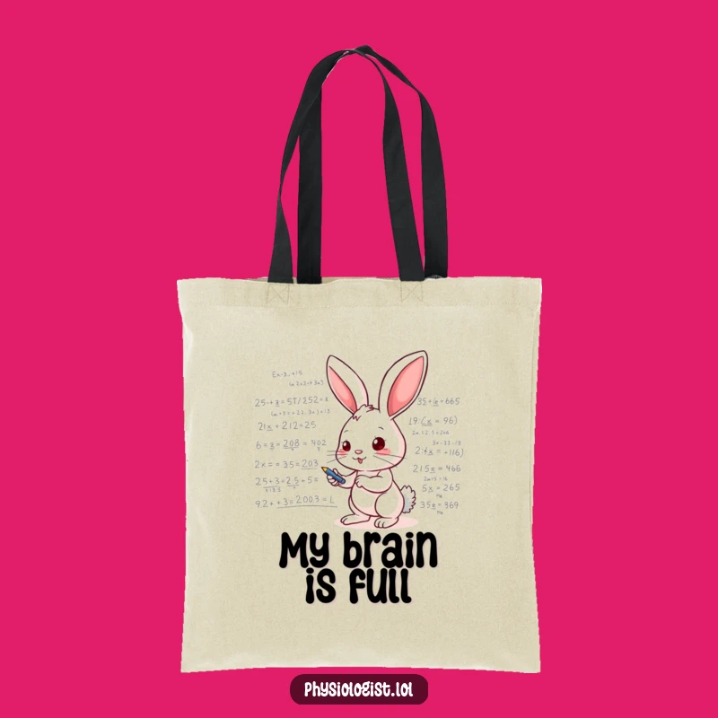 Funny Bunny Genius Tote Bag - Energetic Math Equations Carryall
