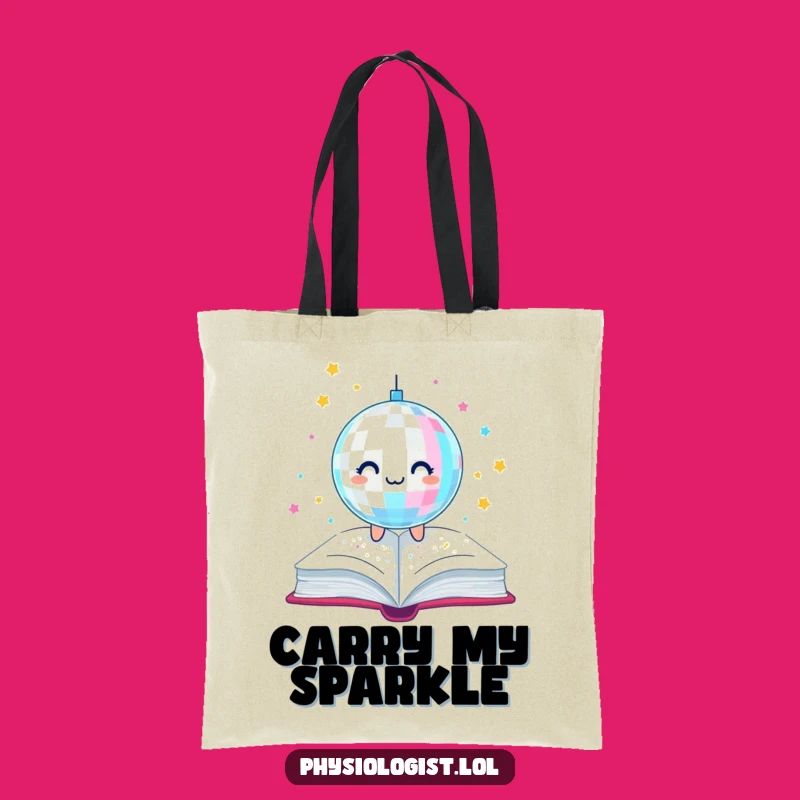 Funny Disco Ball Book Tote Bag: Carry Your Sparkle, Hilarious Literary Gift