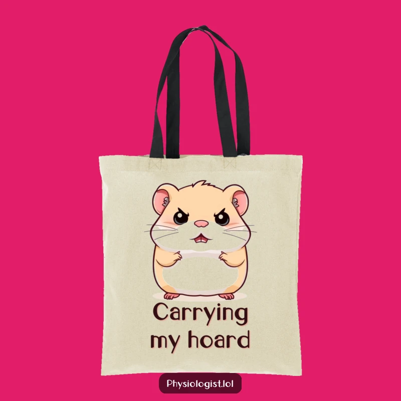 Funny Stern Hamster Tote Bag: Carry Your Grumpiness in Style