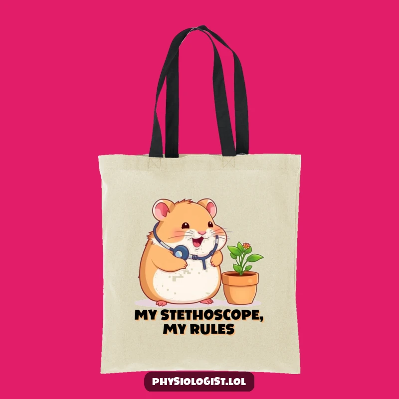 Funny Chubby Hamster Tote Bag - Hilarious Doctor Plant Shopping Bag